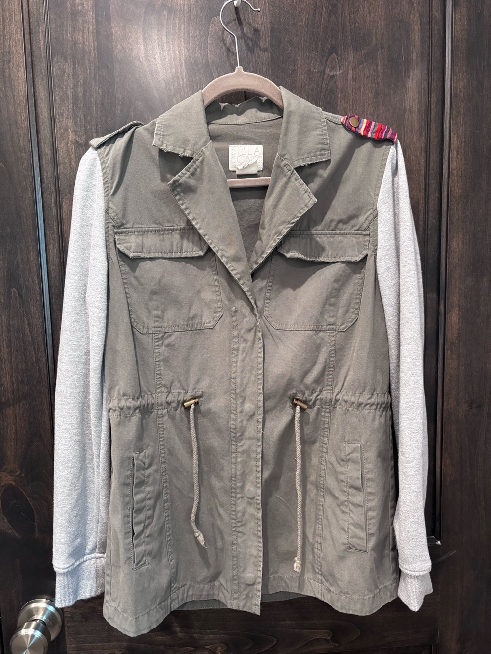 Billabong Utility Jacket with Gray Knit Sleeves